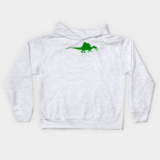 8-bit spinosaurus Green Kids Hoodie by arc1